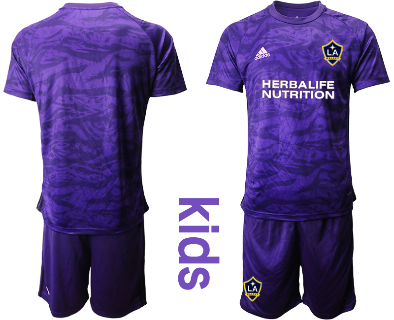 Youth 2020-2021 club Los Angeles Galaxy purple goalkeeper blank Soccer Jerseys